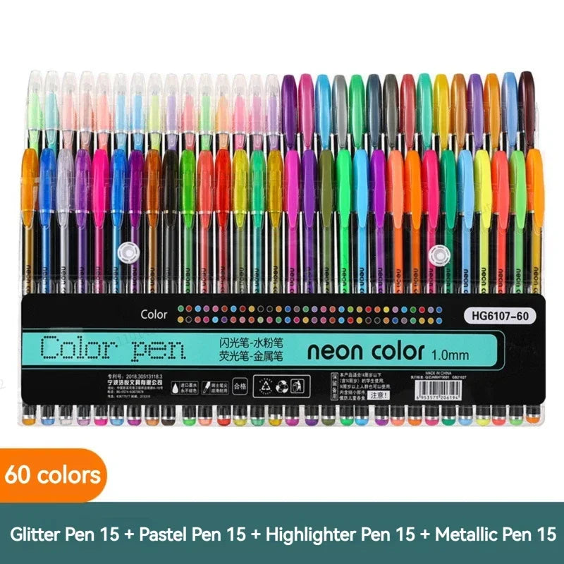 60 Glitter Gel Pens to Brighten