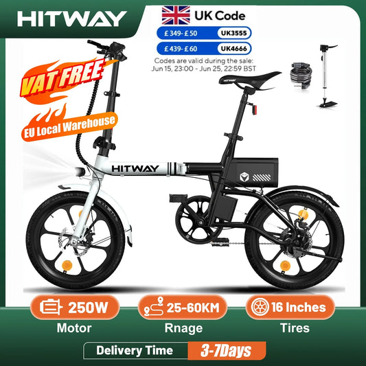 HITWAY BK35 – Your Freedom in Motion: Folding E-Bike with 60KM Range and 250W Power