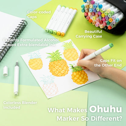 48 Vibrant Colors with Dual Tips Refillable